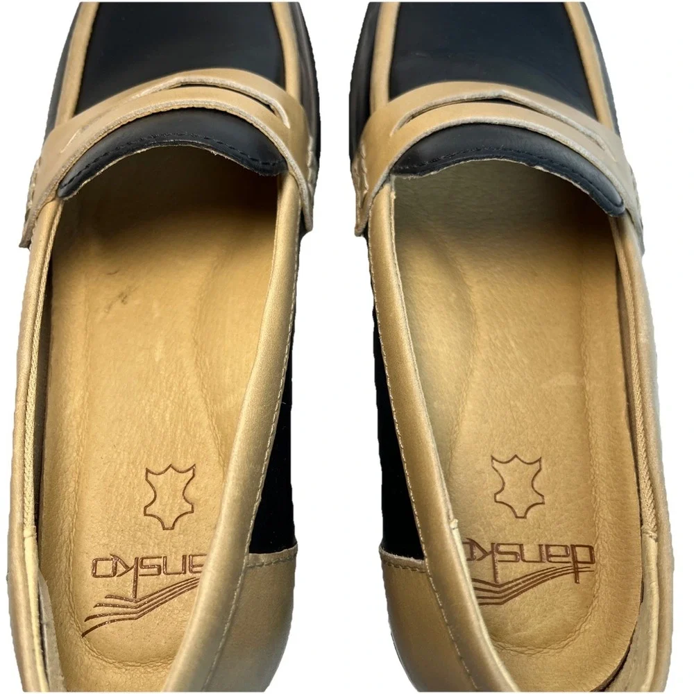 Dansko Danica Black &‎ Dune Loafers Womens Size 37 EU/6.5-7 US